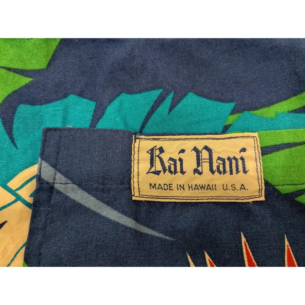Vtg Kai Nani Shorts Men 37 Hawaiian Floral Bermuda Swim Trunks Drawstring Hawaii